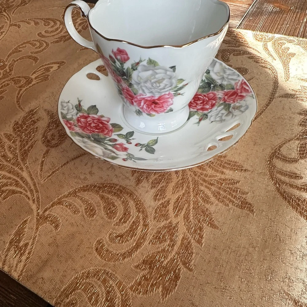 Pacifica Teaware Floral Teacup and Saucer Set